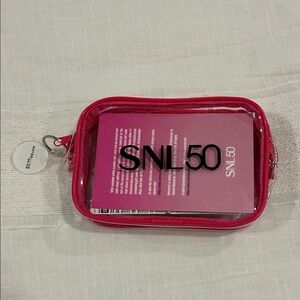 Transparent Pouch with Red Trim